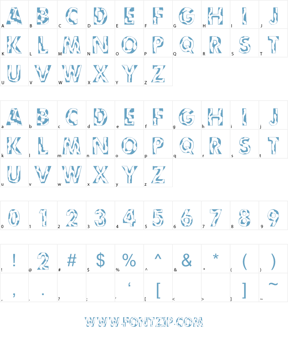 101! Camouflage Font Character